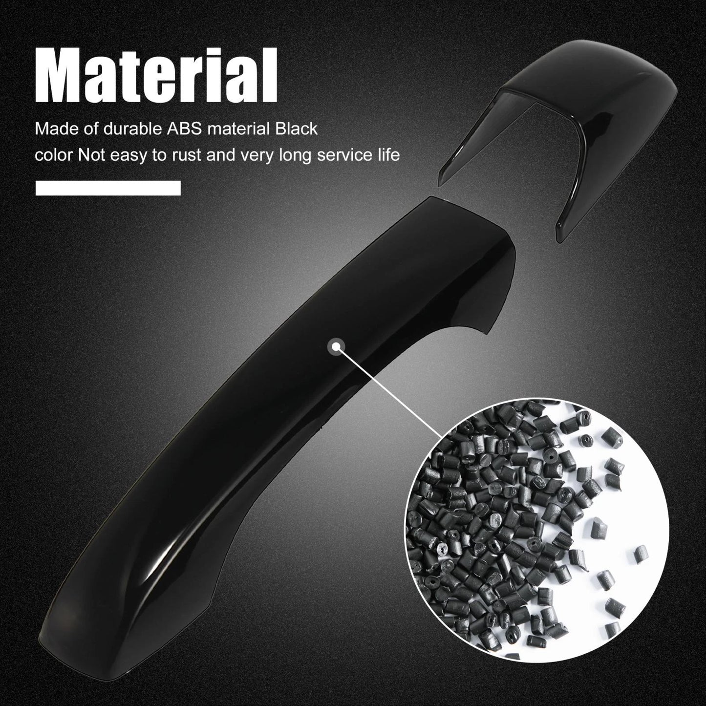 4 x Door Trim Handle Covers for Jeep, Dodge, Chrysler - Glossy Black
