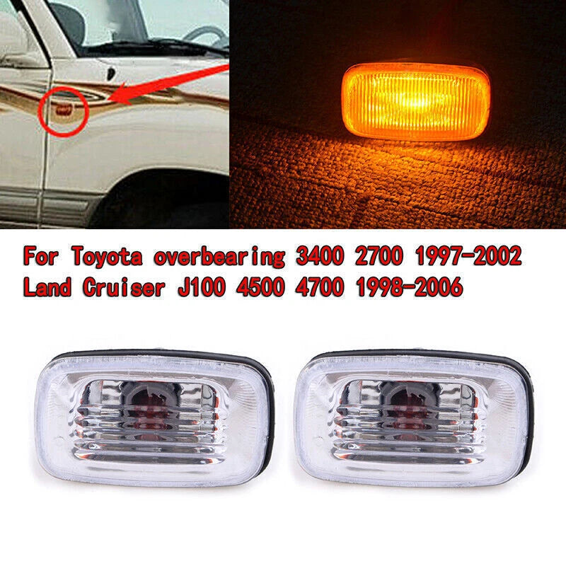 2 x Side Fender Marker LED Lights for Toyota Land Cruiser 70 80 Series (1998-2007)