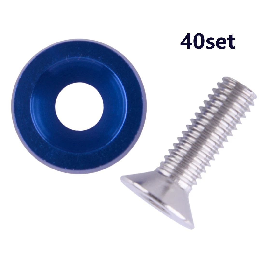 40x Aluminum Fender Bumper Washer Bolts for Car - Engine Bay Dress Up