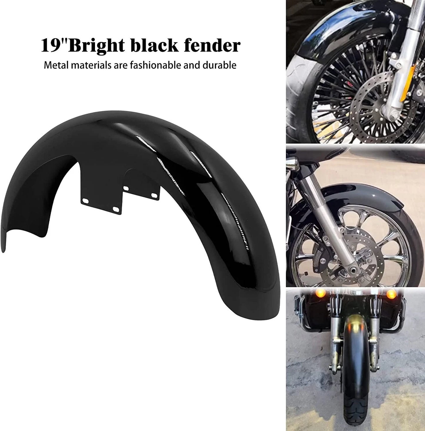 19'' Wrap Front Fender Mud Guard for Harley Touring (2014-2021)