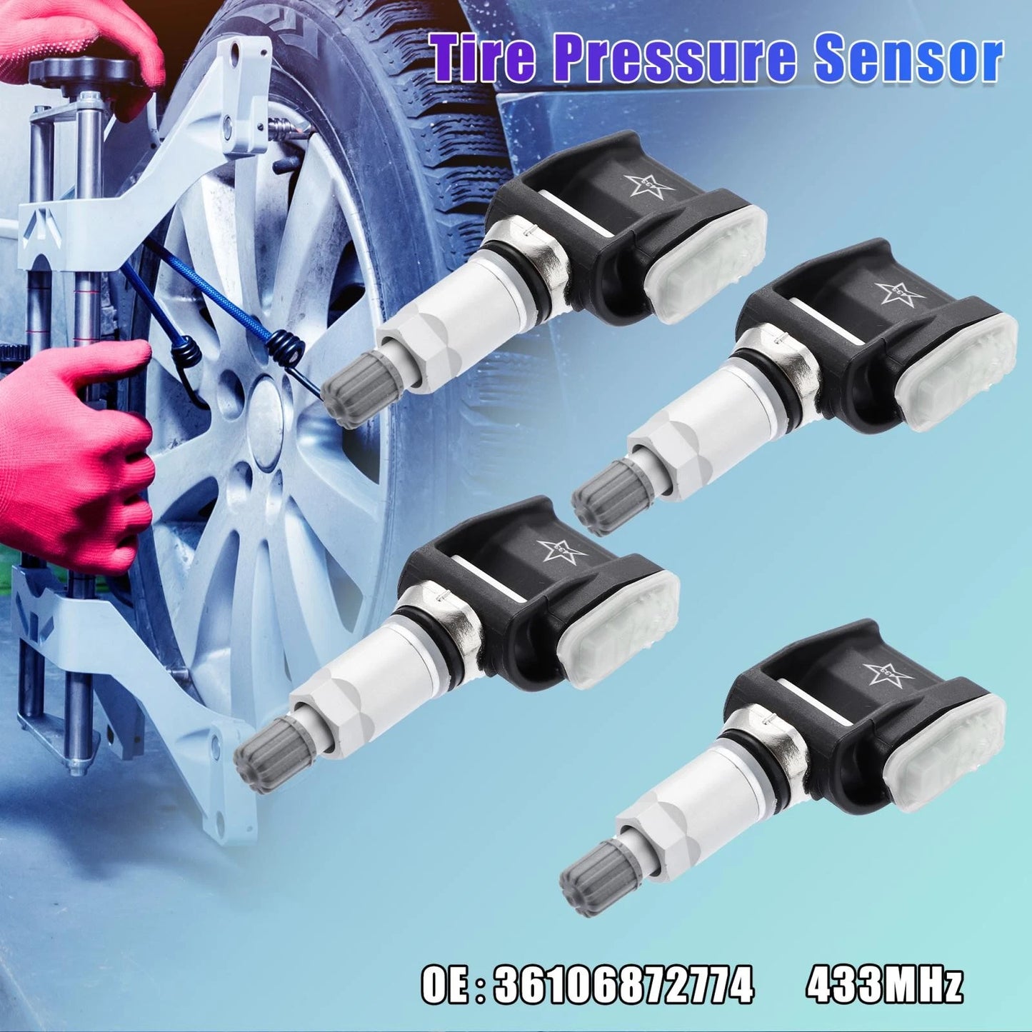 4 x Tire Pressure Monitoring System Sensors 433MHz for BMW X5 (2007-2013)