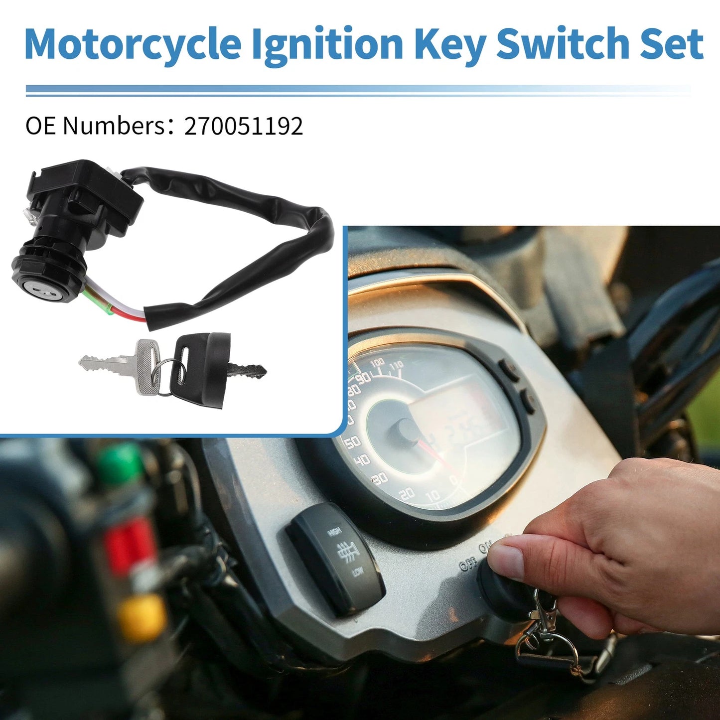Ignition Key Switch for Kawasaki Bayou 220 KLF220 (1996–2002)