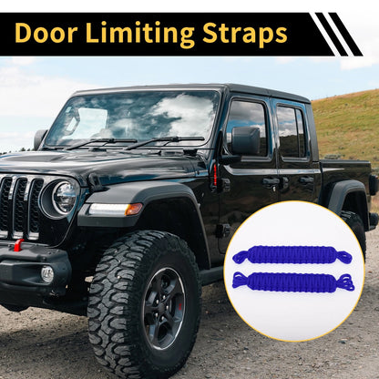 2 x Door Limiting Straps for Jeep Wrangler TJ JK JKU (2007-2018) - Blue