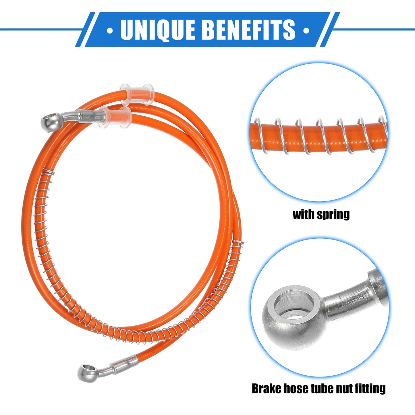 Brake Hose Line 150cm 59.06" 10mm Hydraulic Pipeline for Motorcycle