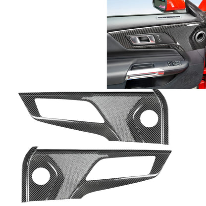 Dry Carbon Fiber Door Bowl Speaker Covers for Ford Mustang (2024-2025)