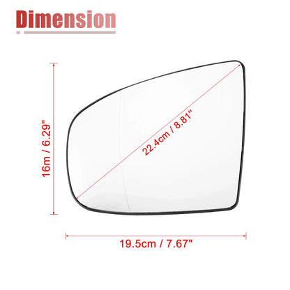 Heated Left Side Rearview Mirror Glass w/ Backing Plate for BMW X5 X6 (2007-2013)