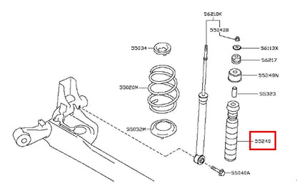 Rear Shock Absorber Dust Cover for Nissan Micra K13, Almera, Versa, Sunny (2010-2017)