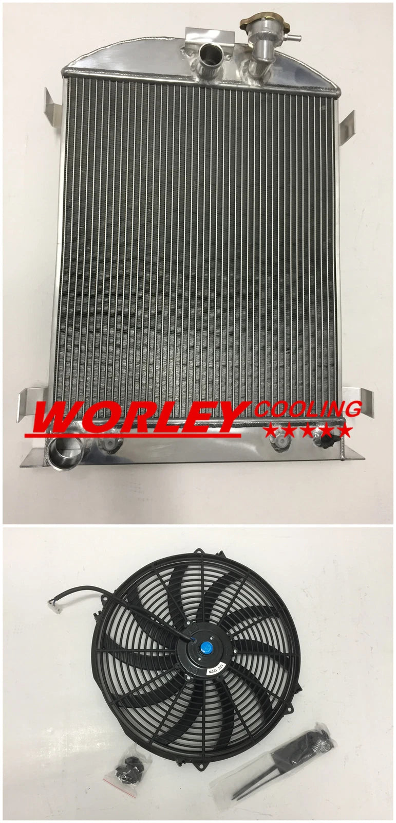3 Core Aluminum Radiator & Fan for 1932 Ford (1932)