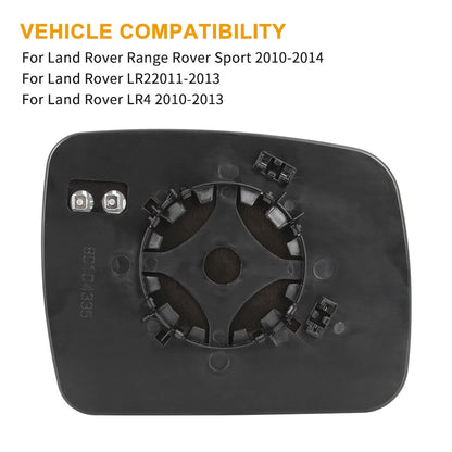 Heated Mirror Glass with Backing Plate Driver Side LH for Land Rover LR2 LR4