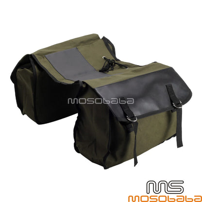 Canvas Flap Cover Saddlebag Storage Bags for Harley Honda Shadow 750
