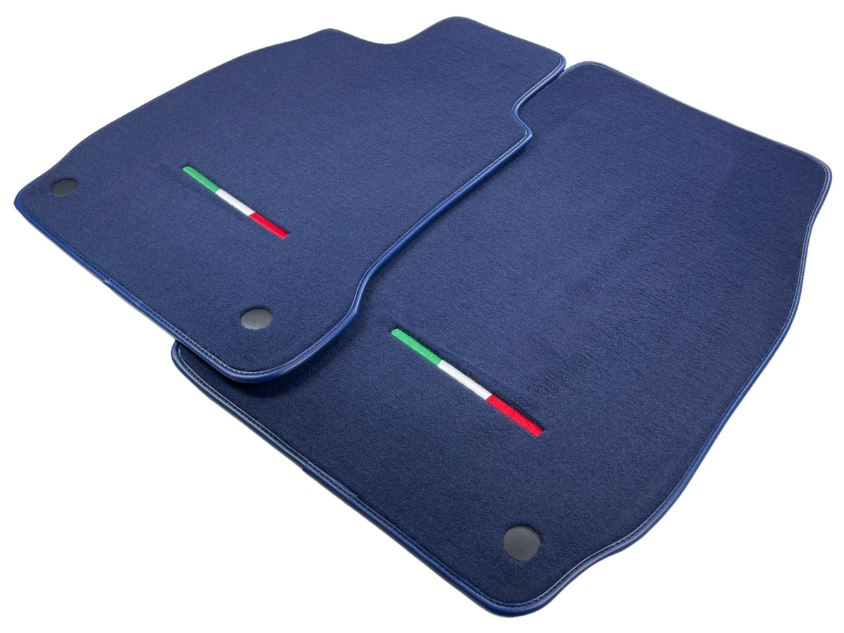 Floor Mats for Maserati Quattroporte Dark Blue Carpets with Emblem (2013-2023)