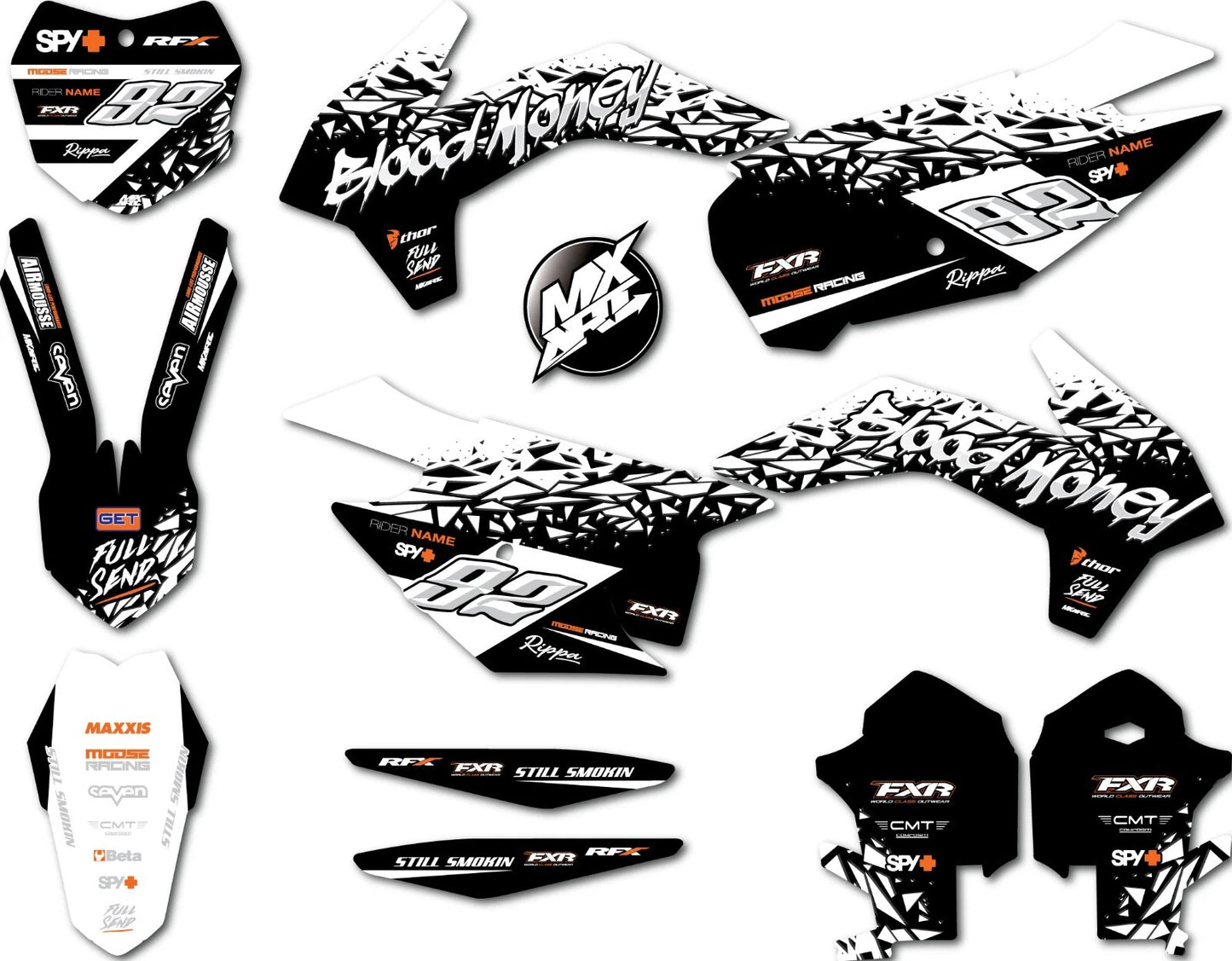 KTM SX 125 Sticker Kit Boca Style Custom Decals (2013-2015)