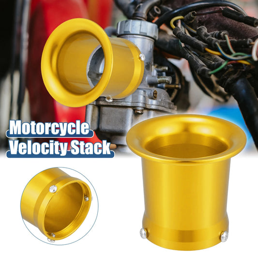 55mm Gold Tone Velocity Stack Carburetor Air Filter Funnel for Motorcycle