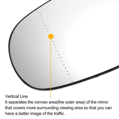 Left Side Heated White Mirror Glass for Nissan Micra (2002-2009)