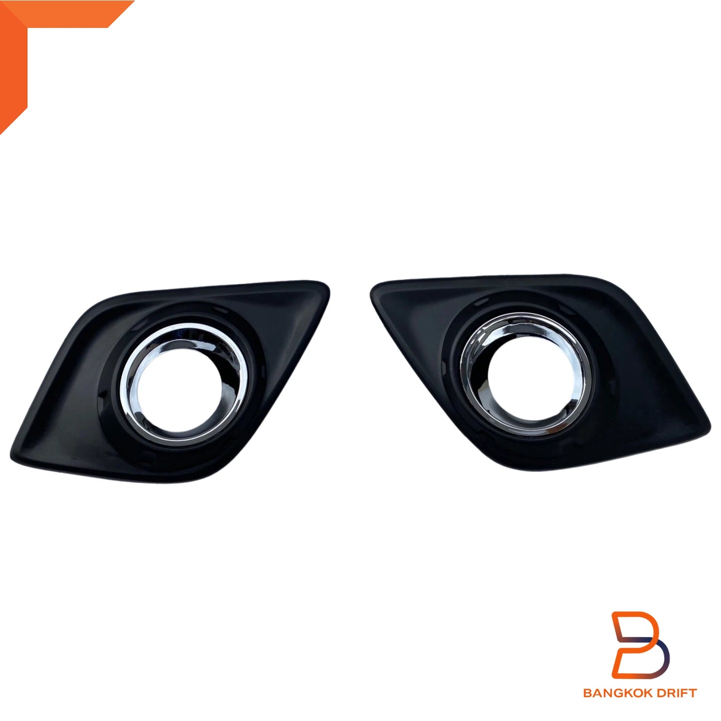 Black Fog Lamp Cover Chrome Trim for Toyota Hilux Ute (2015-2020)