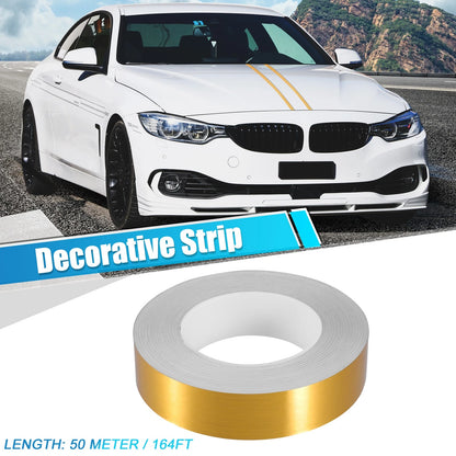 1.2 Width 164ft Decorative Strips Waterproof Gold Tone for Car/Motorcycle