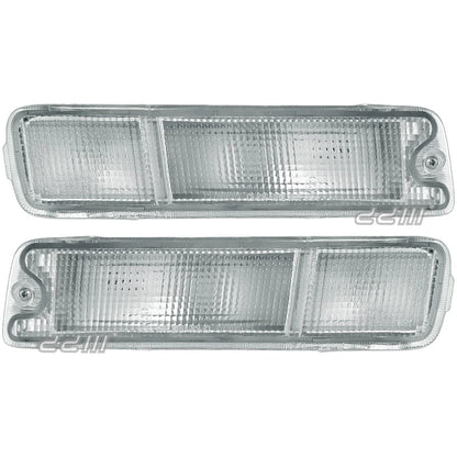 Clear Front Bumper Light Bar Lamps for Mitsubishi Triton MK (1996-2006)