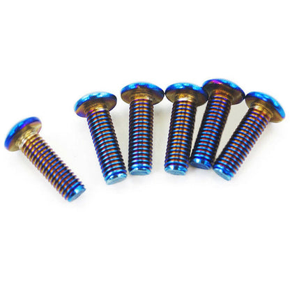 6 x Pan Head Burnt Titanium Blue Steering Wheel Bolts for Boss Kit