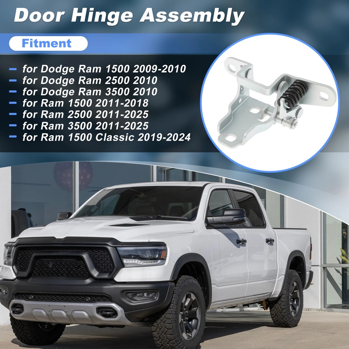 Front Left Lower Door Hinge for Dodge Ram 1500 2500 3500 (2009-2018)