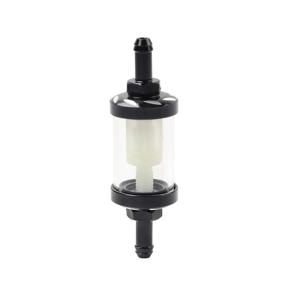 Black Universal 8MM 5/16 Inline Reusable Motorcycle Gas Fuel Filter for Bikes