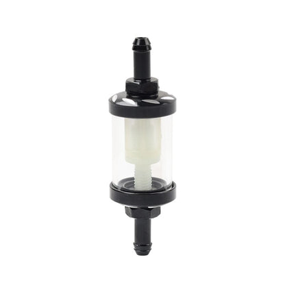 Black Universal 8MM 5/16 Inline Reusable Motorcycle Gas Fuel Filter for Bikes