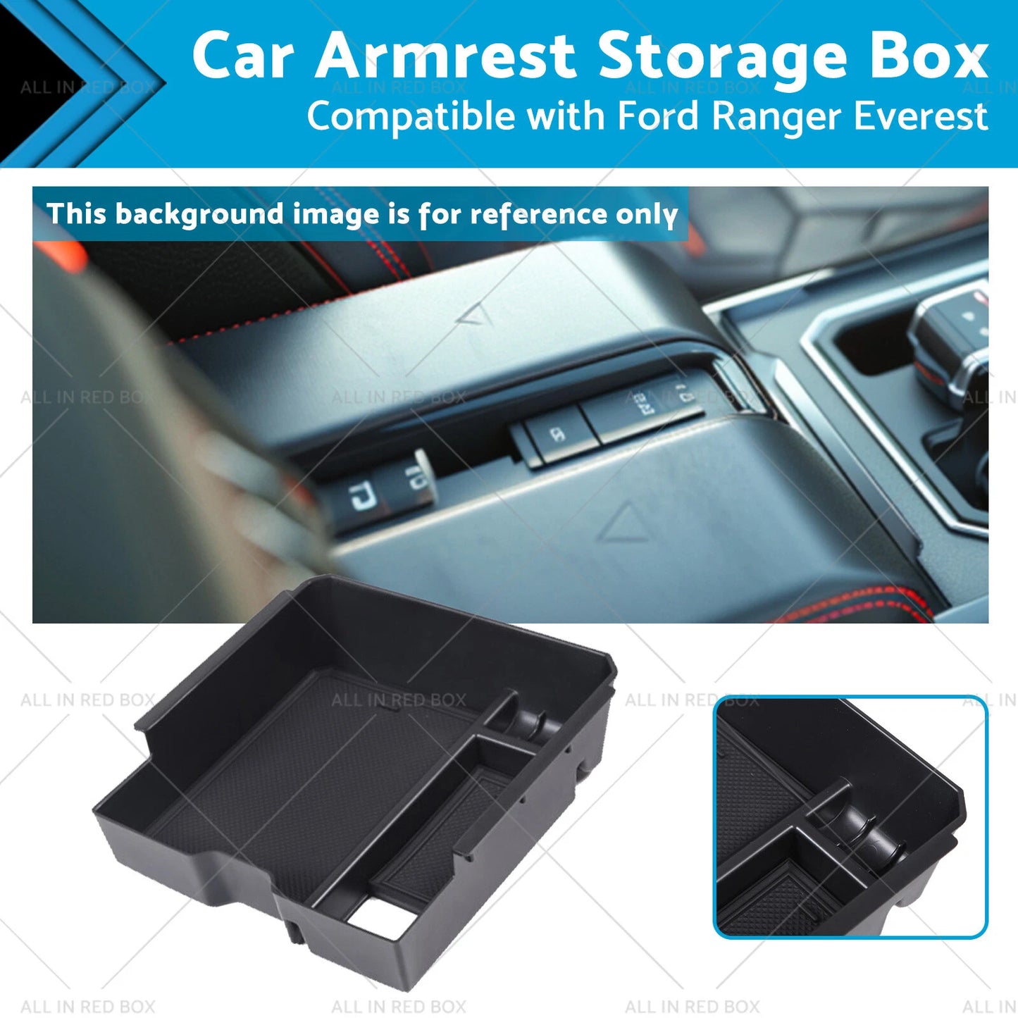 Center Console Storage Armrest Box for Ford Ranger/Everest (2023-2024)