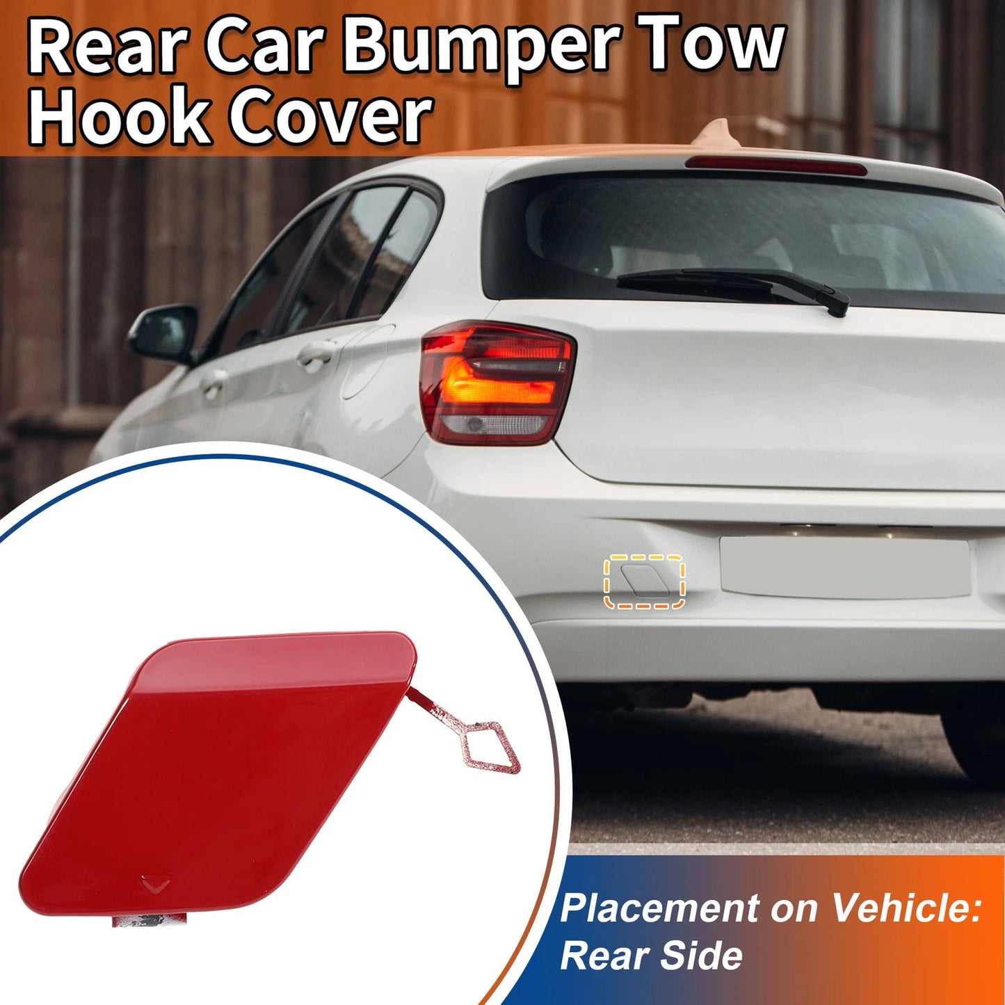 Rear Tow Hook Cover for BMW 1 Series F20 (2012-2019) - Crimson Red