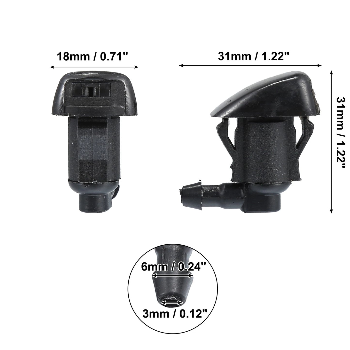 1 Pair Front Windshield Washer Nozzles for Toyota Solara (2004–2008)