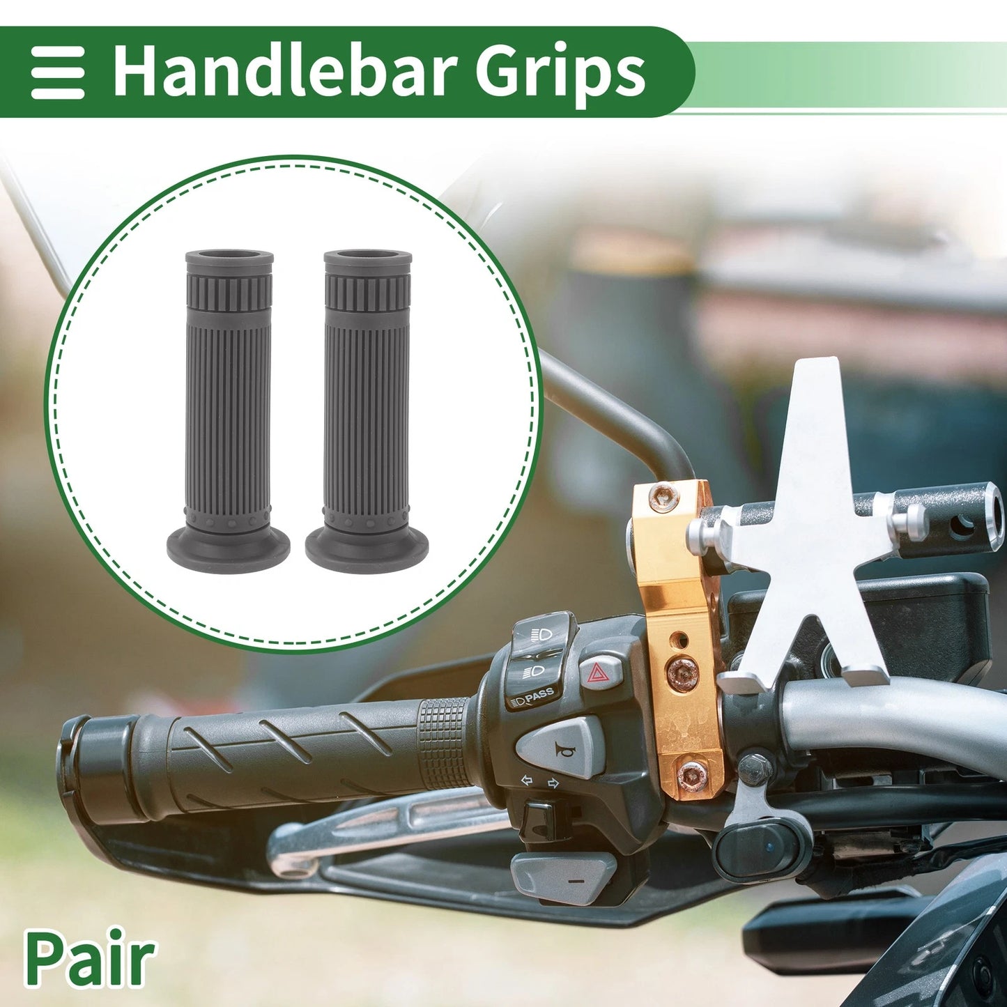 Grips 25mm Hand Grips Cover for Motorcycle TPU Gray