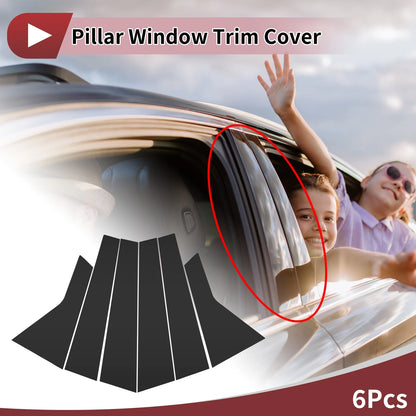 6 Pcs Door Pillar Window Trim for KIA K5 (2016-2019) Black