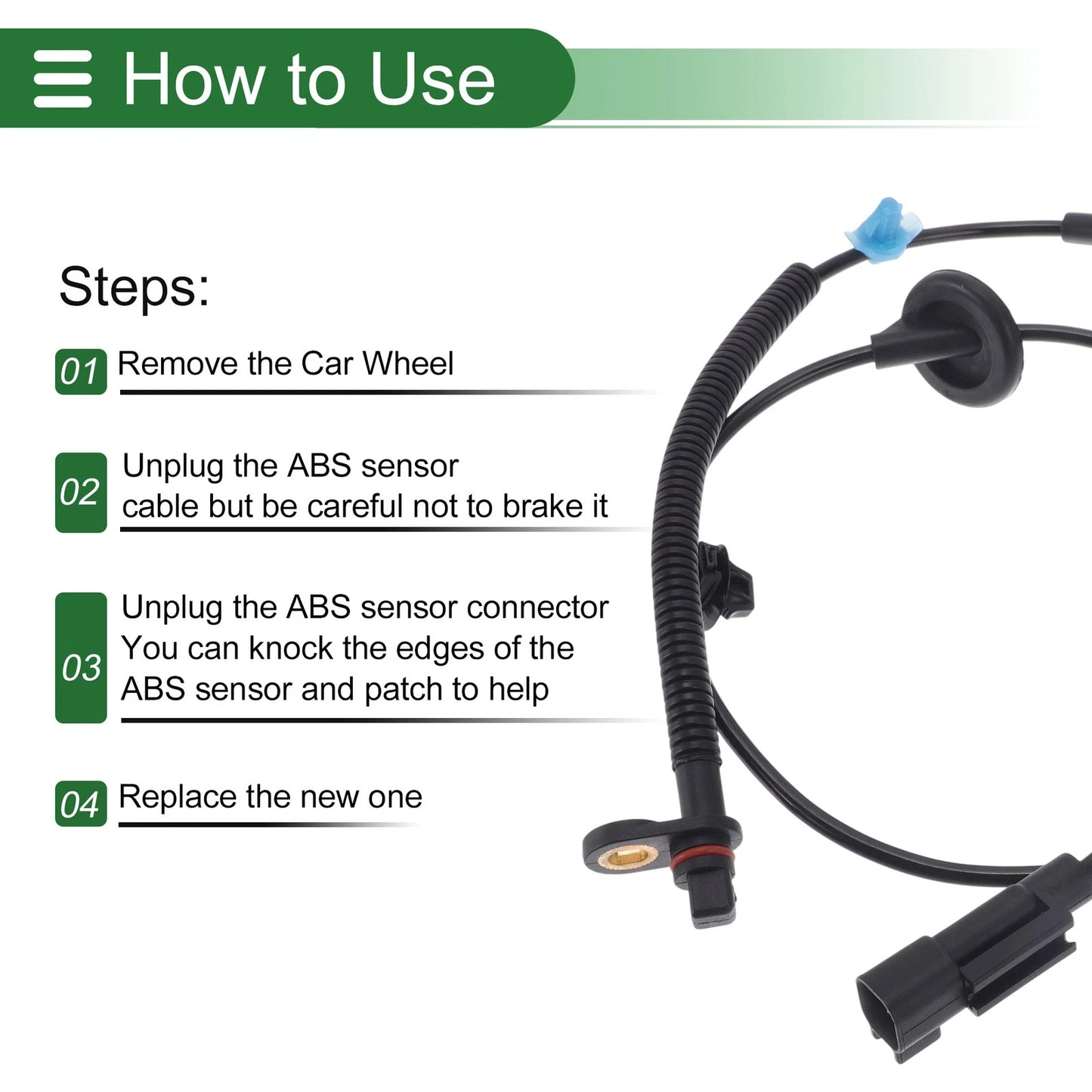 ABS Wheel Speed Sensor for Jeep Compass (2017-2023) - 1 x Right Rear Sensor