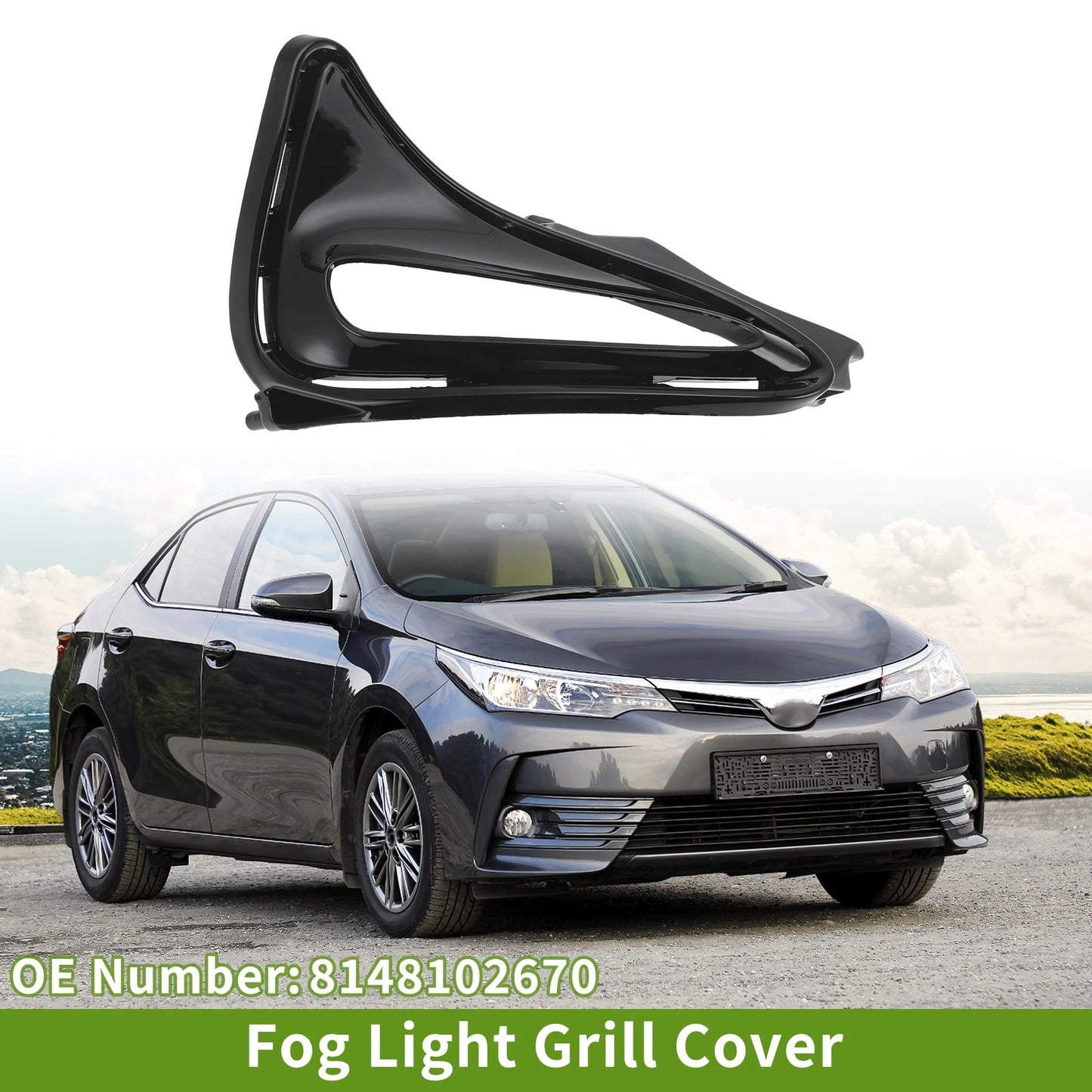 1 Pc Front Right Fog Light Grill for Toyota Corolla (2017-2018)