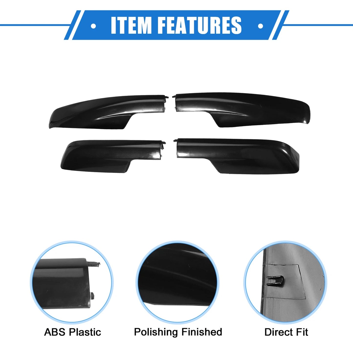 4 x Car Roof Rack Side Rails End Covers for Toyota Highlander (2001-2007)