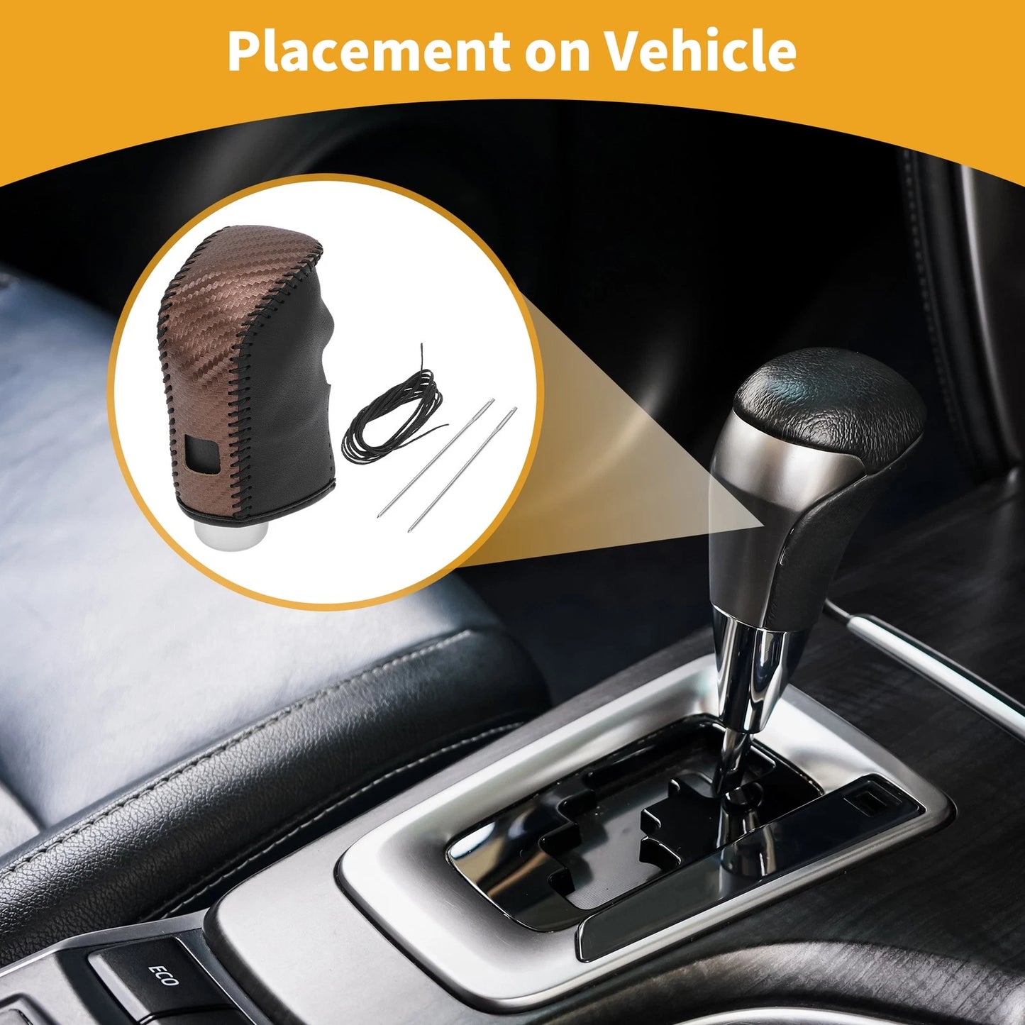 Brown Carbon Fiber Gear Shift Knob Cover for Nissan Altima (2019-2024)