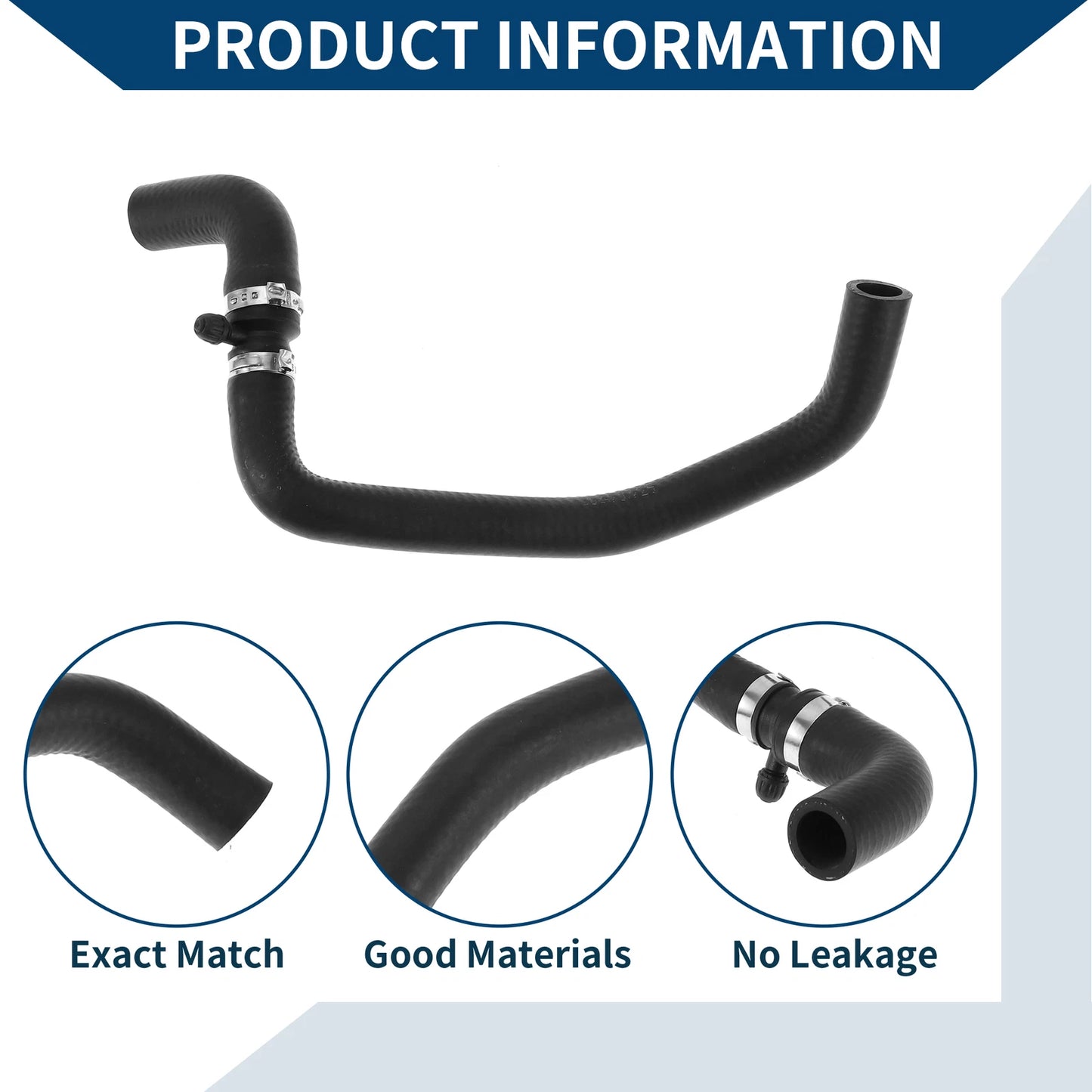 Radiator Hose for PEUGEOT 206 Hatchback (1998-2012) Rubber Black 1 Pc