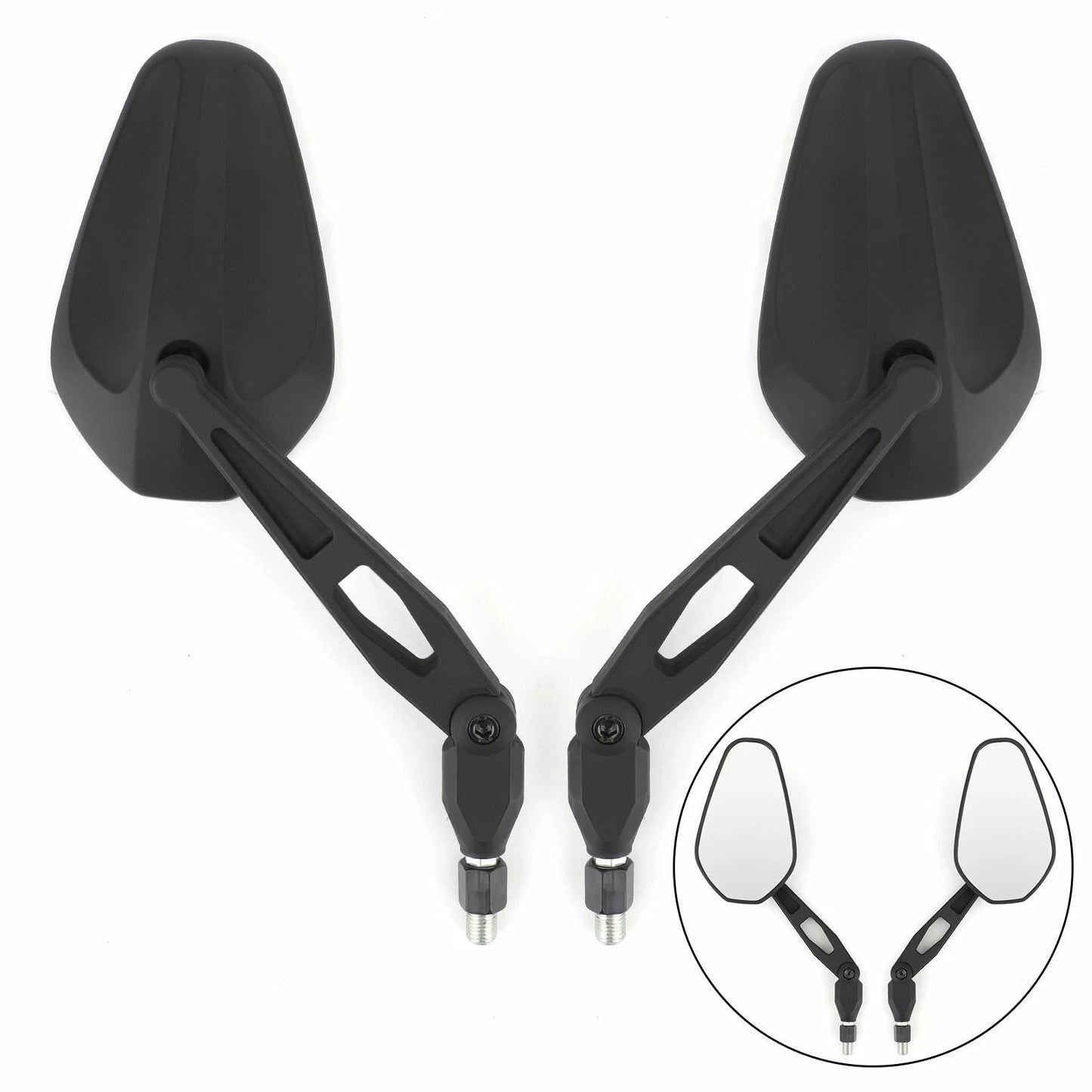 2 x Black Universal Handlebar Mirrors for F3