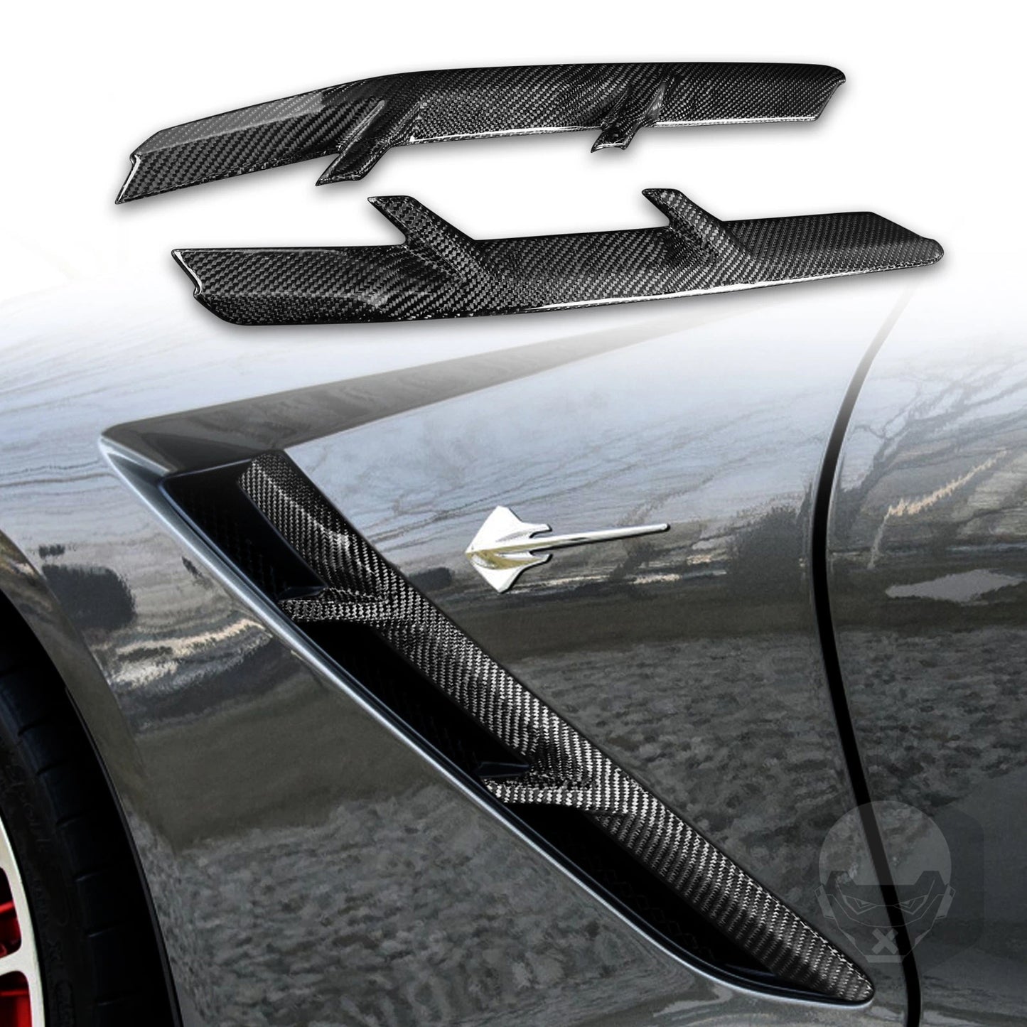 Carbon Fiber Side Fender Air Vent Covers for Chevy Corvette (2014-2019)