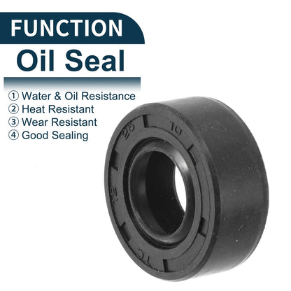 Oil Seal / 12x25x10mm / NBR Black Rotary Shaft Seal 5Pcs for Make Model