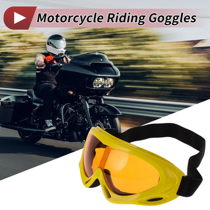 Goggles for Motorcycle Riding Orange Lens Yellow Frame PC TPU