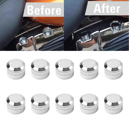 9mm-12mm Engine Screw Bolt Cover Caps Chrome for Harley Electra Glide, Road King