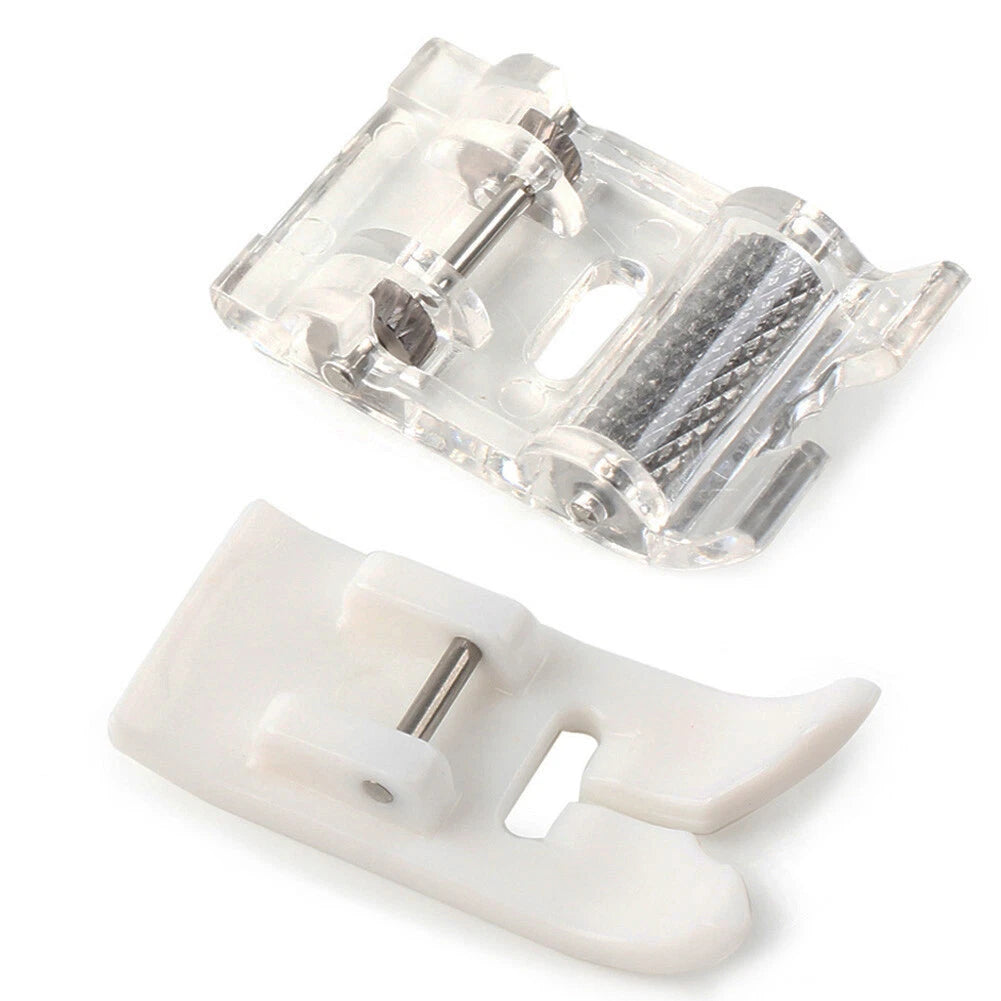 2 x Roller Presser Foot & Non-Stick Zigzag Foot for Brother Singer
