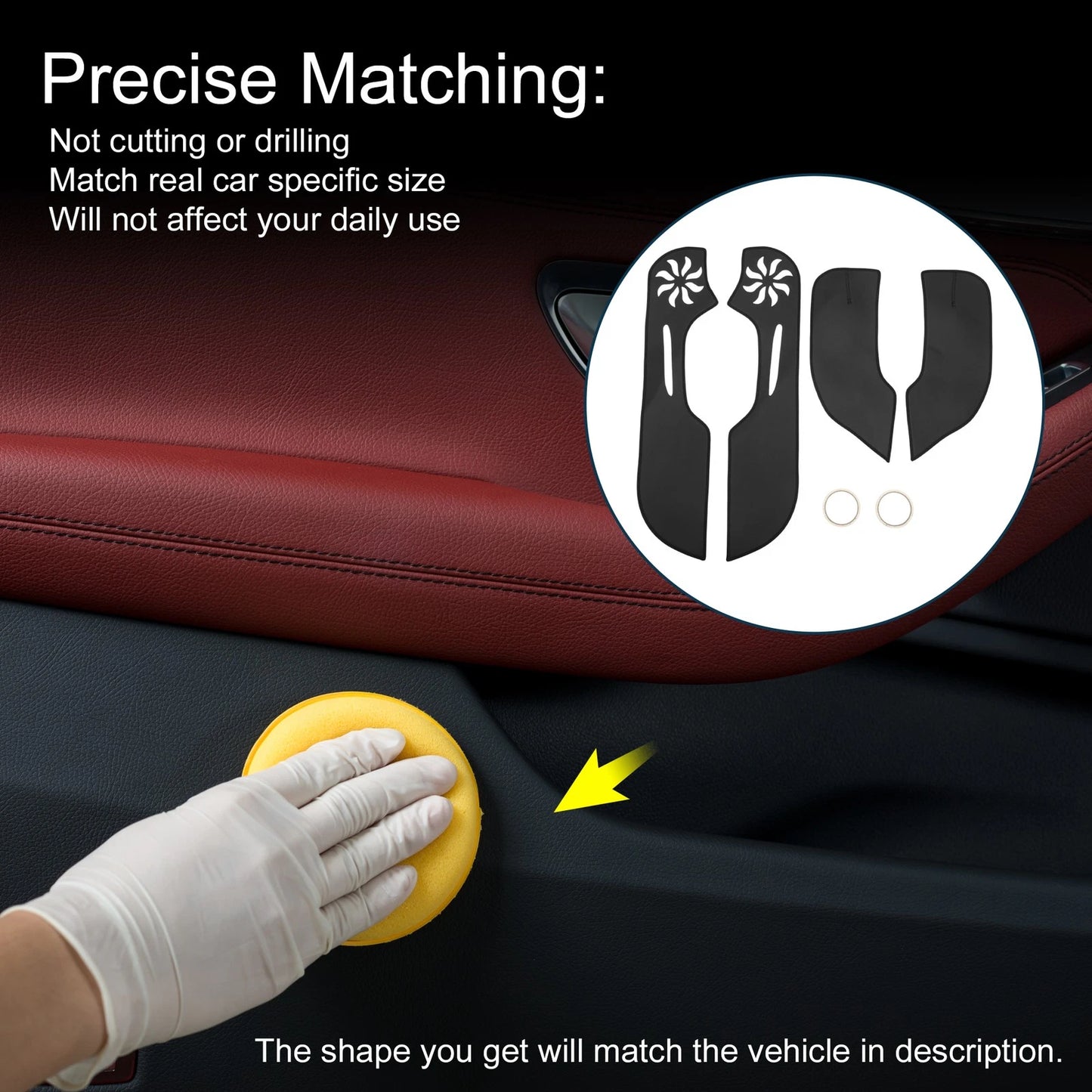 Car Door Anti Kick Pad Sticker Protector for Honda Civic (2012) - Black