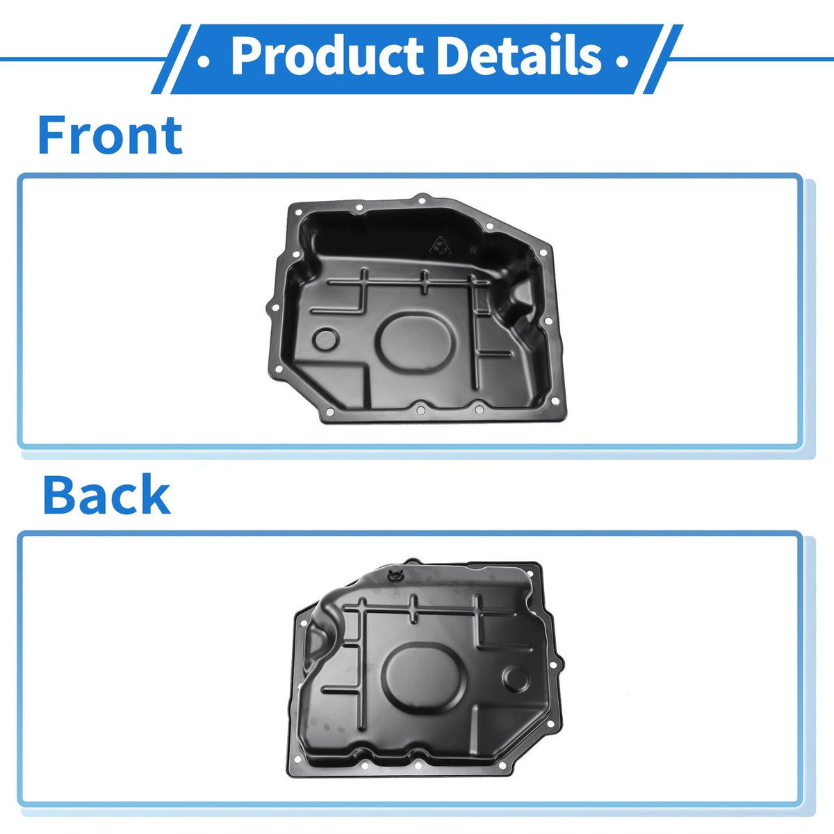 Engine Oil Pan for Jeep Wrangler 2003-2011 - 1 x No.52852912AC, Iron Black