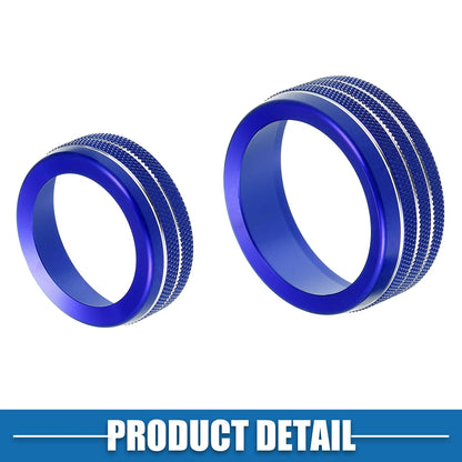 AC Radio Switch Knob Cover Decals 3 x for Dodge Durango (2014 - 2020) Blue