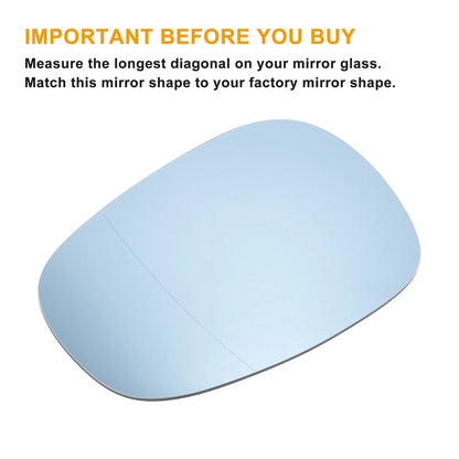 Left Side Heated Mirror Glass Blue for BMW 3 Series