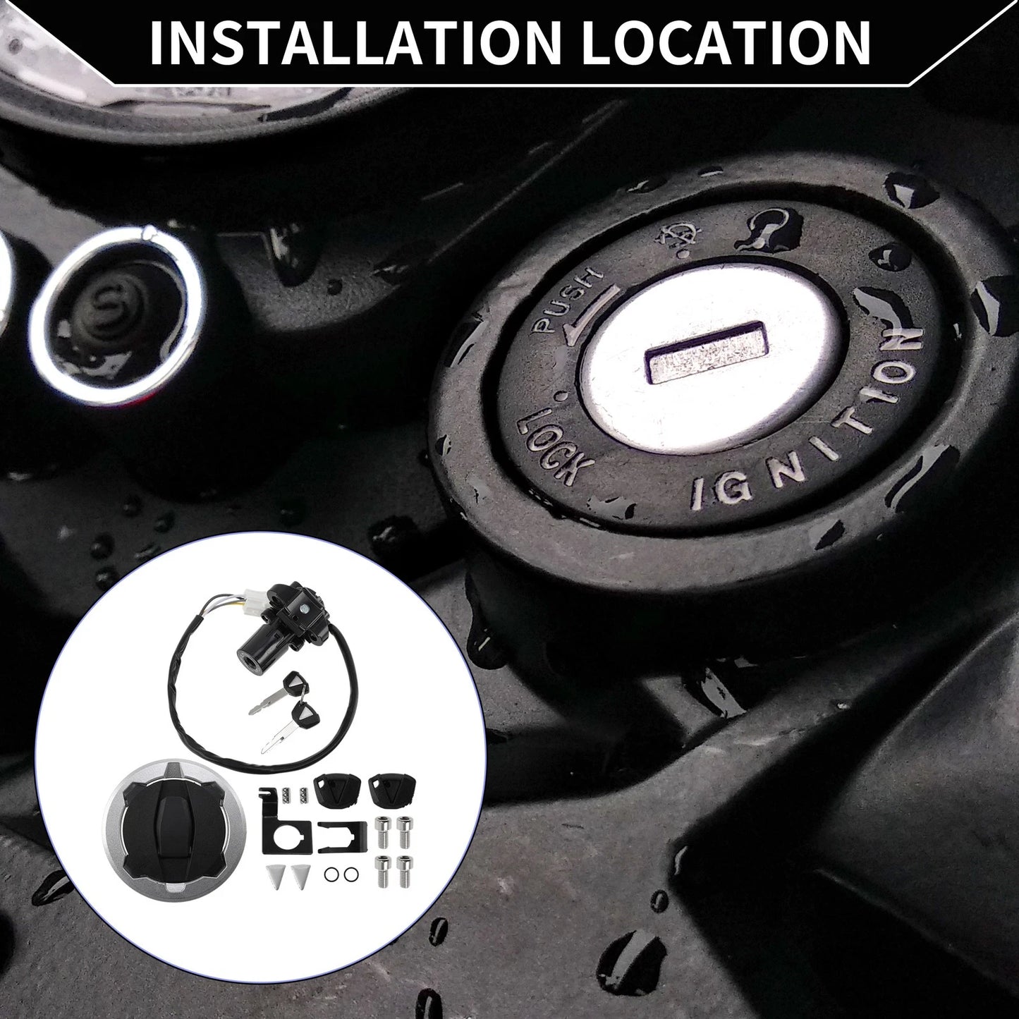 Ignition Key Switch Lock Set for Kawasaki Ninja 650 Z650 (2017–2023)