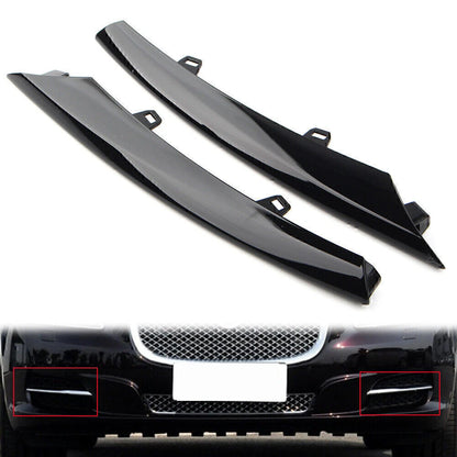 Gloss Black Front Side Grille Bumper Molding Trim for Jaguar XJ (2010-2015)