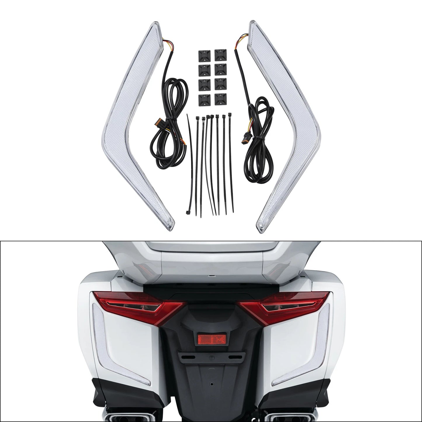 Rear Saddlebag Turn Brake Lights Accents for Honda Goldwing GL1800 (2018-2025)