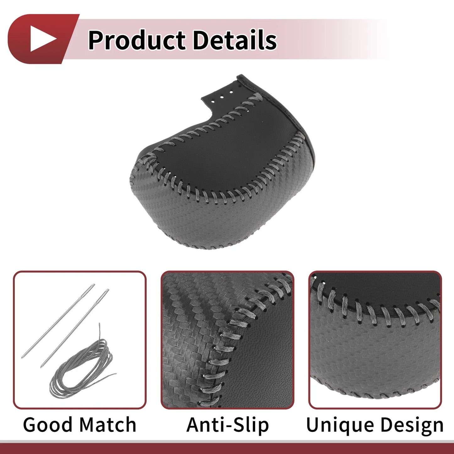 1 Pc Gear Shift Knob Cover for Acura ZDX (2010-2012) Black Gray Faux Leather