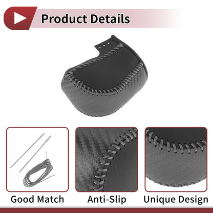 1 Pc Gear Shift Knob Cover for Acura ZDX (2010-2012) Black Gray Faux Leather